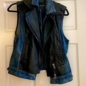 Denim and Leather Vest